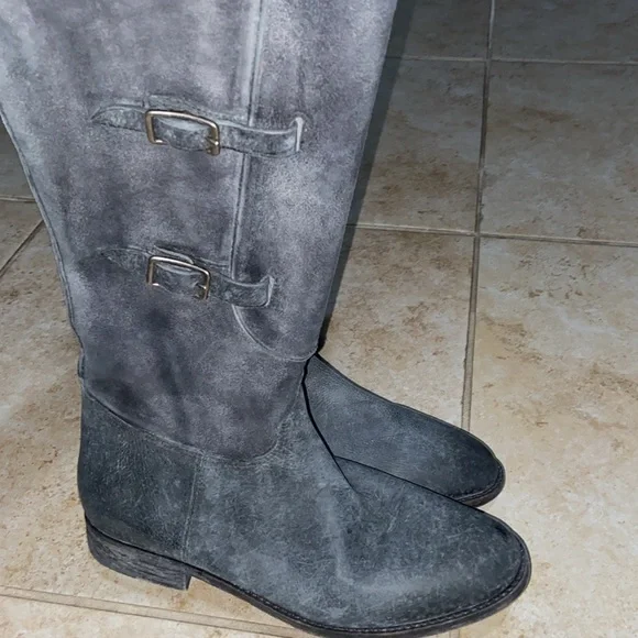 Free People X Farylrobin Women's Bruna Grey Suede Riding Boot Size US 9 - Picture 7 of 15